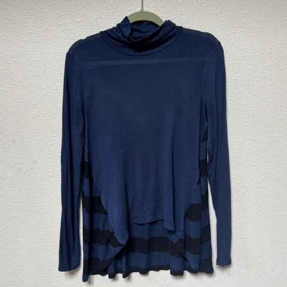 Three dots Navy and Black Turtleneck Sweater - Picture 2 of 5